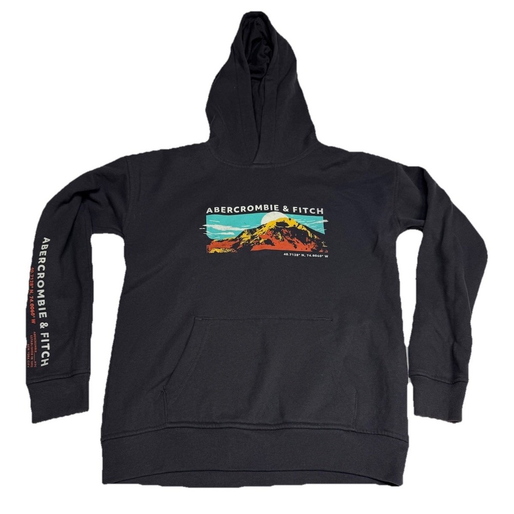 Abercrombie Kids Hoodie 11/12 Mountain Forest Graphic Sweatshirt